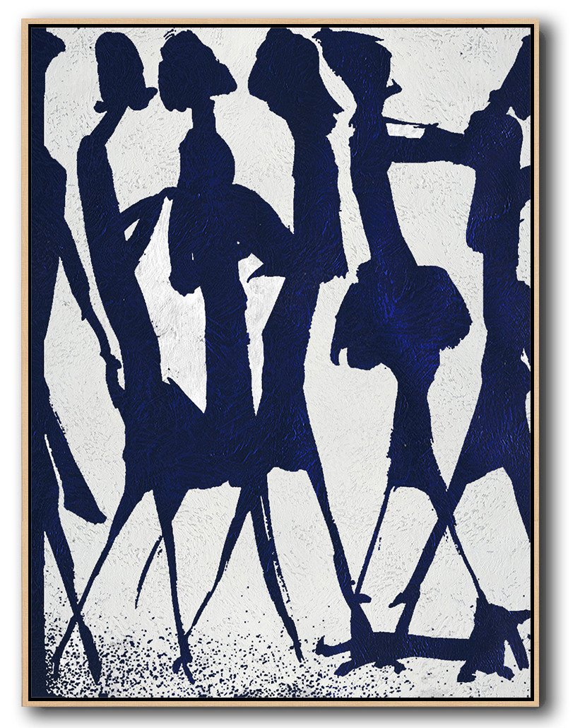 Navy Blue Minimalist Art #NV258B - Click Image to Close